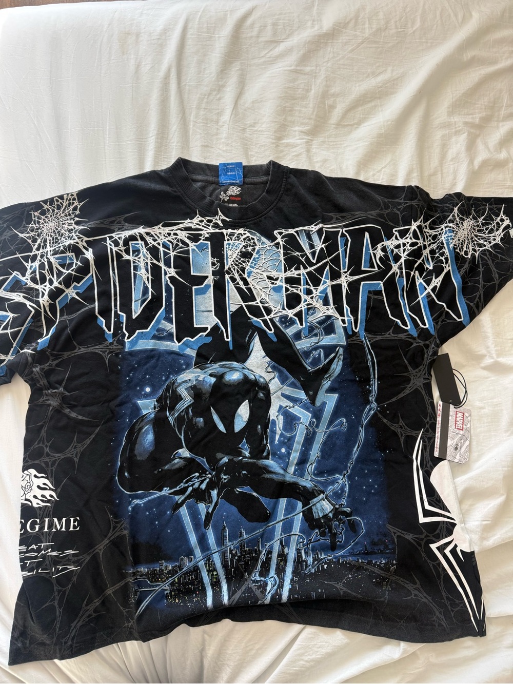 Marvel Spider-Man Black and Blue Graphic Tee